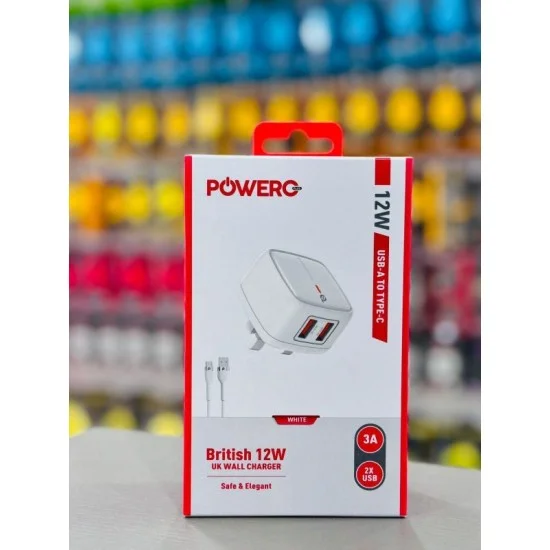 Powero+  British Dual Usb 3A Adapter